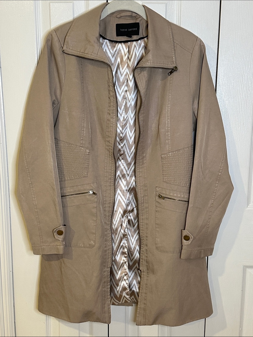 Harve Benard Taupe Trench Coat | S